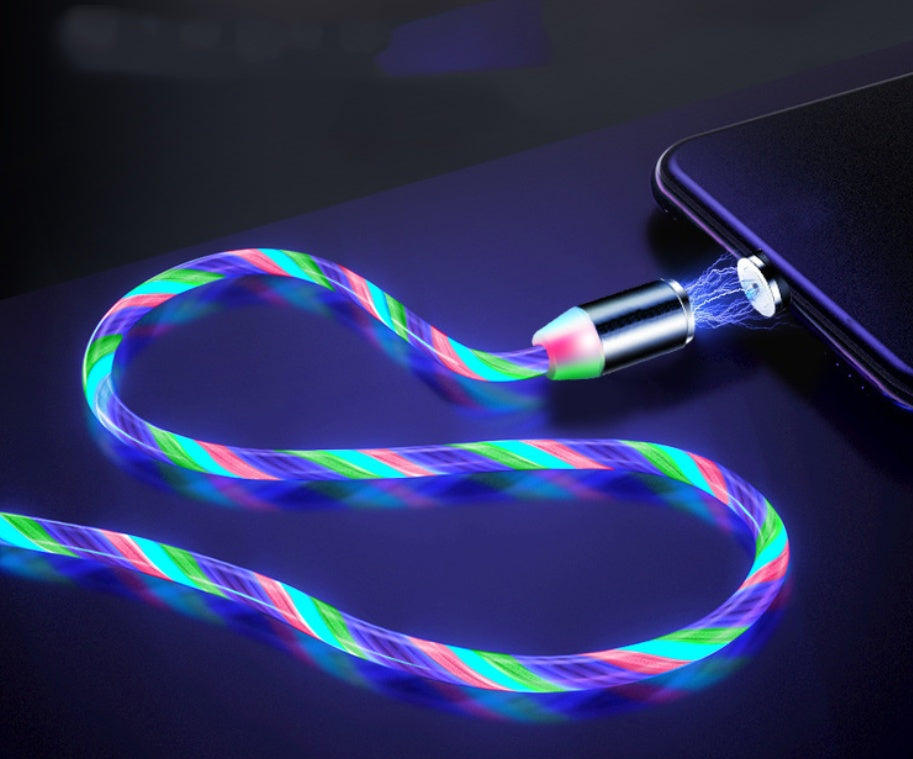 Flowing Light Magnetic Charging Cable for Iphone Android Type-c