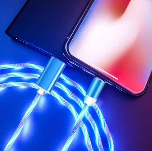 Flowing Light Magnetic Charging Cable for Iphone Android Type-c